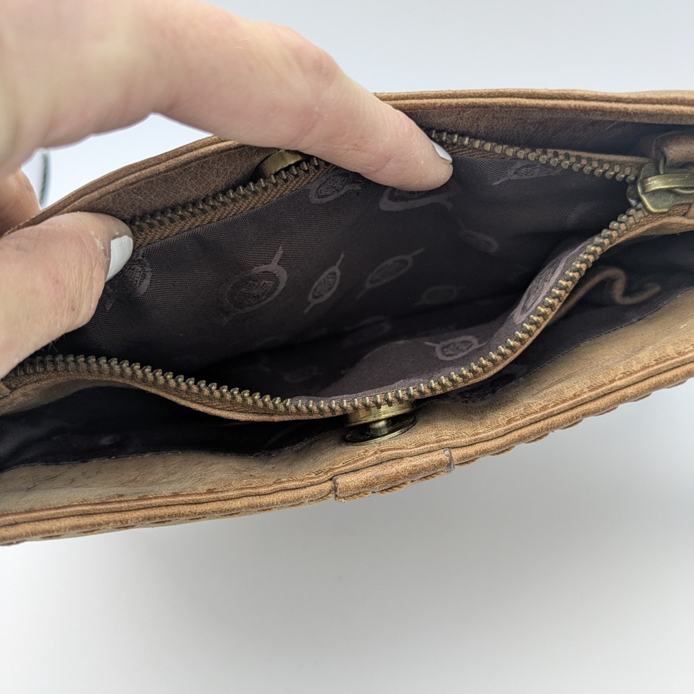 Born Distressed Leather Crossbody Bag - Brown - Picture 5 of 8